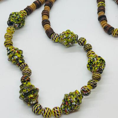 Wood necklace lot