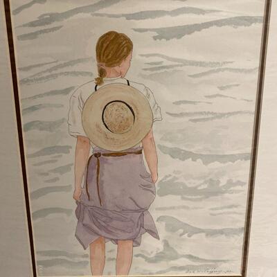 "Wading" Watercolor and Ink