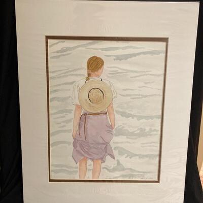 "Wading" Watercolor and Ink