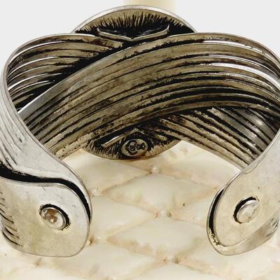 PREMIER DESIGN SILVER TONED "RED SPICE" CUFF BRACELET