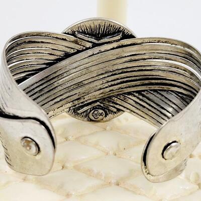 PREMIER DESIGN SILVER TONED "RED SPICE" CUFF BRACELET