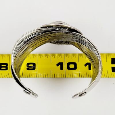 PREMIER DESIGN SILVER TONED "RED SPICE" CUFF BRACELET