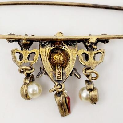 FLORENZA VINTAGE MUTI STONE BROOCH