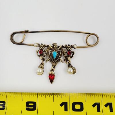 FLORENZA VINTAGE MUTI STONE BROOCH