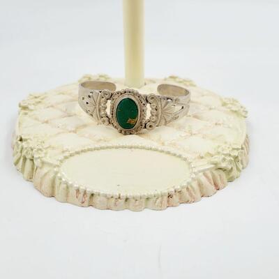 NATIVE AMERICAN STERLING STONE CENTER BRACELET
