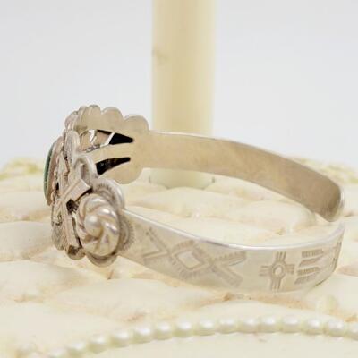 NATIVE AMERICAN STERLING CENTER STONE BRACELET