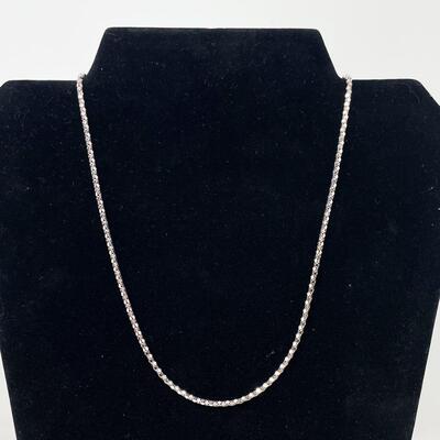 925 STERLING SILVER FACETED 18â€ NECKLACE CHAIN - ITALY