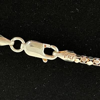 925 STERLING SILVER FACETED 18â€ NECKLACE CHAIN - ITALY