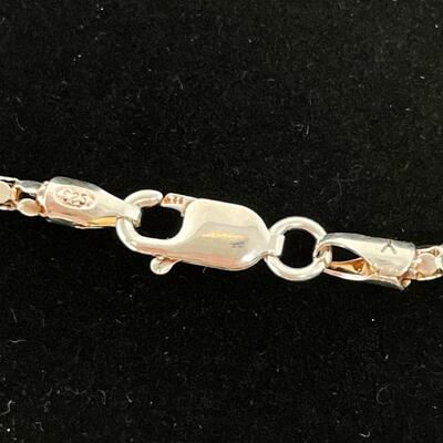 925 STERLING SILVER FACETED 18â€ NECKLACE CHAIN - ITALY