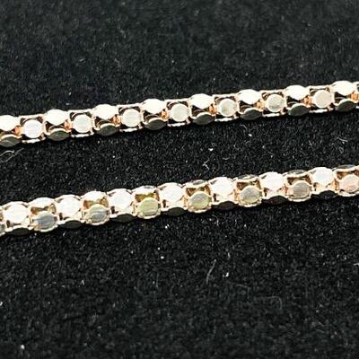 925 STERLING SILVER FACETED 18â€ NECKLACE CHAIN - ITALY