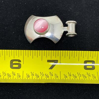 925 STERLING SILVER & PINK STONE PENDANT
