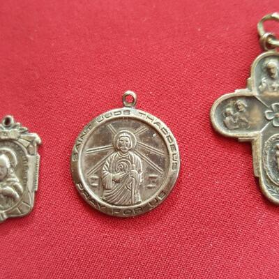 Collection of Sterling Religious Medals