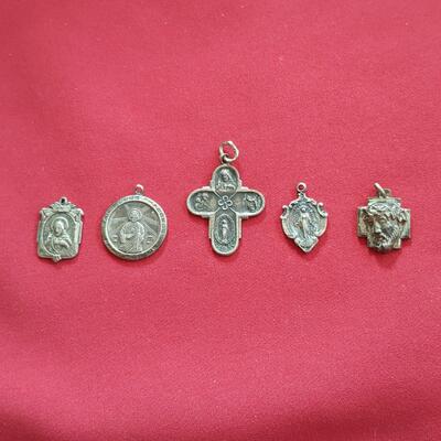 Collection of Sterling Religious Medals