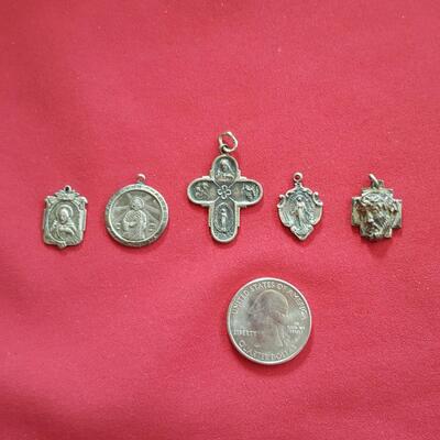 Collection of Sterling Religious Medals