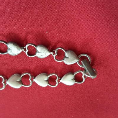 Sterling Silver Hearts Bracelet
