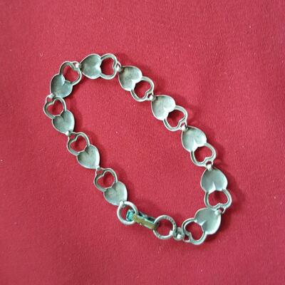 Sterling Silver Hearts Bracelet
