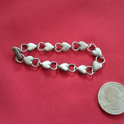 Sterling Silver Hearts Bracelet