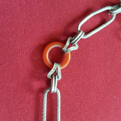 Sterling Silver and Coral (?) Bracelet