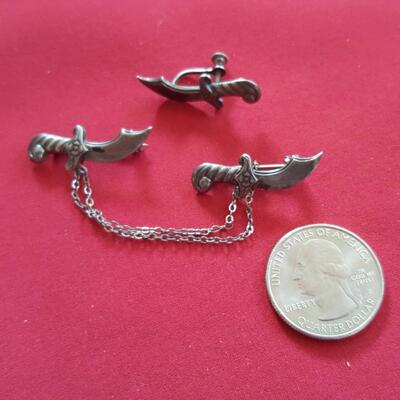 Sterling Silver Sword Sweater Clasp Plus