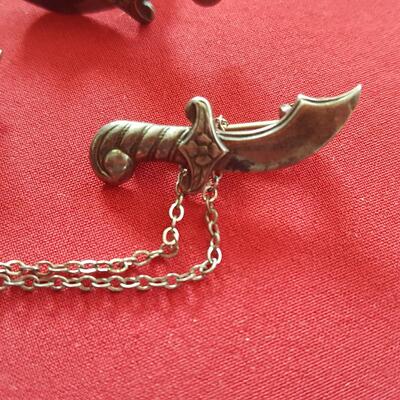 Sterling Silver Sword Sweater Clasp Plus