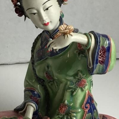 B732 Signed Ceramic Geisha Girl Figure