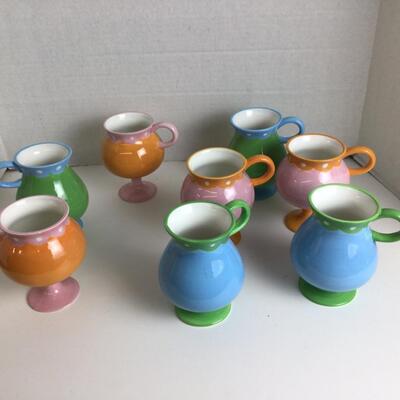 B751 Set of 8 Jonathan Adler Ceramic Mugs