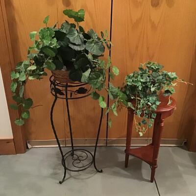 4 - 2 Plant Stands w/Greenery