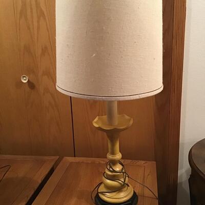 16 - Vintage Tell City Antique Yellow Lamp