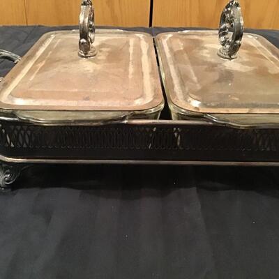 23 - Silver Stand & Covered Casserole Dish