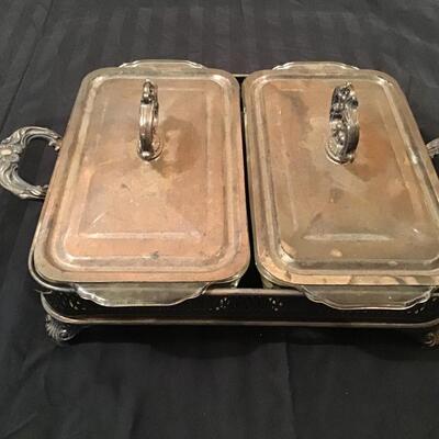 23 - Silver Stand & Covered Casserole Dish