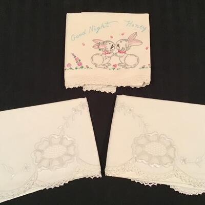 62 - 3 Embroidered Pillowcases