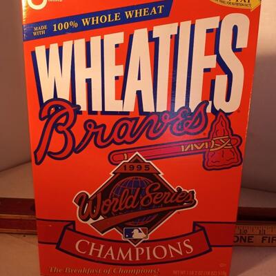 RARE 1995 ATLANTA BRAVES WORLD SERIES WHEATIES BOX Sealed, Perfect condition -- upld 2/1