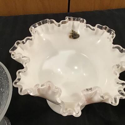 102 - Fenton Glass & Candle Holders