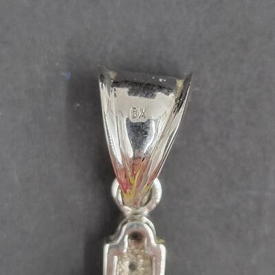 925 STERLING SILVER & RHINESTONE CROSS PENDANT