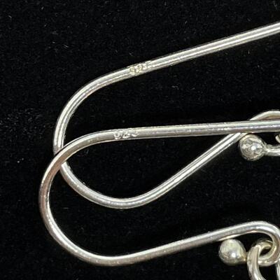 925 STERLING SILVER & GOLD TONED TEARDROP EARRING & PENDANT SET