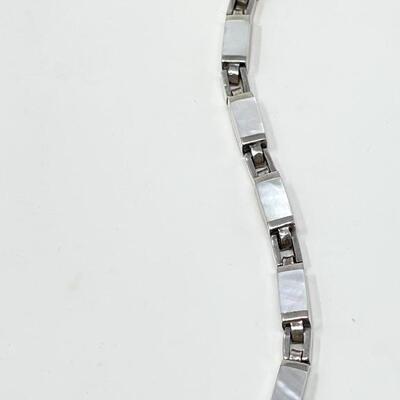MOTHER OF PEARL & STERLING SILVER? BRACELET