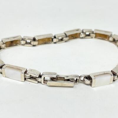 MOTHER OF PEARL & STERLING SILVER? BRACELET