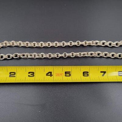 925 STERLING SILVER DOUBLE LINK CHAIN NECKLACE