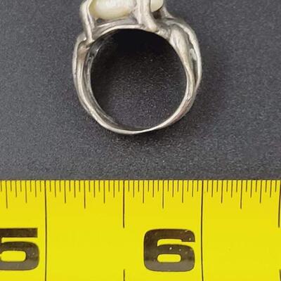 925 STERLING SILVER & WHITE STONE BRANCH STYLE RING