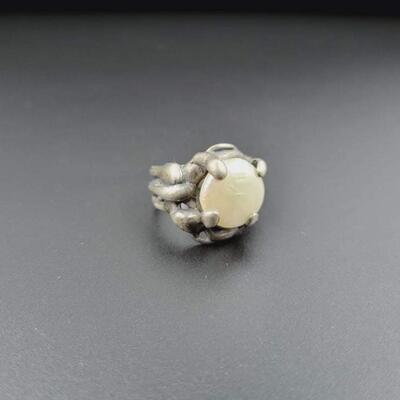 925 STERLING SILVER & WHITE STONE BRANCH STYLE RING