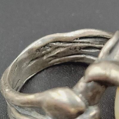 925 STERLING SILVER & WHITE STONE BRANCH STYLE RING