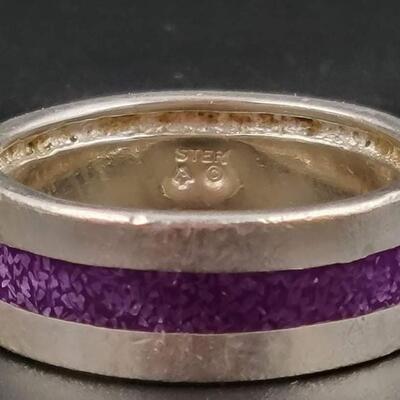 STERLING SILVER & PURPLE BAND RING