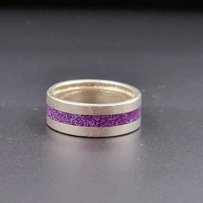 STERLING SILVER & PURPLE BAND RING