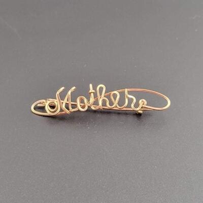 â€œMOTHERâ€ GOLD TONED METAL PIN