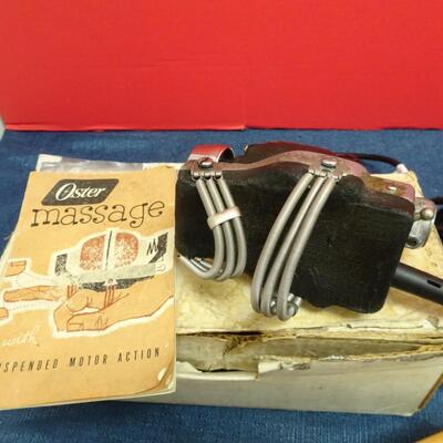 LOT 548. THREE VINTAGE MASSAGERS AND SHOW POLISH BRUSHES