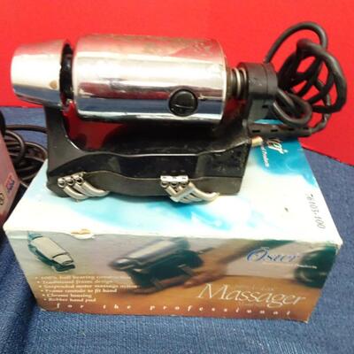 LOT 548. THREE VINTAGE MASSAGERS AND SHOW POLISH BRUSHES