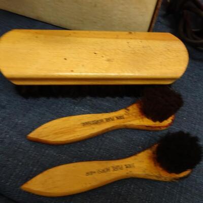 LOT 548. THREE VINTAGE MASSAGERS AND SHOW POLISH BRUSHES