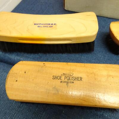 LOT 548. THREE VINTAGE MASSAGERS AND SHOW POLISH BRUSHES