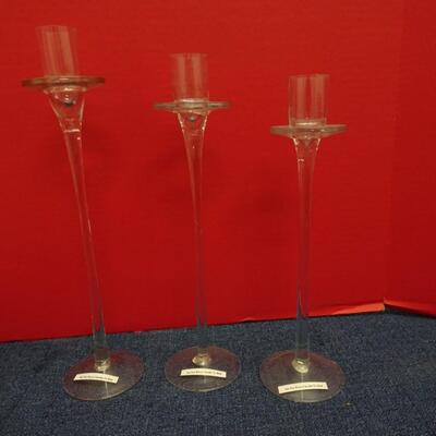 LOT #552 CORNING MUGS AND GLASS CANDLESTICKS