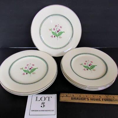Vintage Syracuse China Old Ivory Plates, Coralbell Pattern